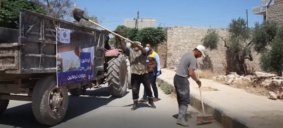 النشاطات اليومية ضمن مشروع المياه و النظافة في مدينة ترمانين - طريق الحرير