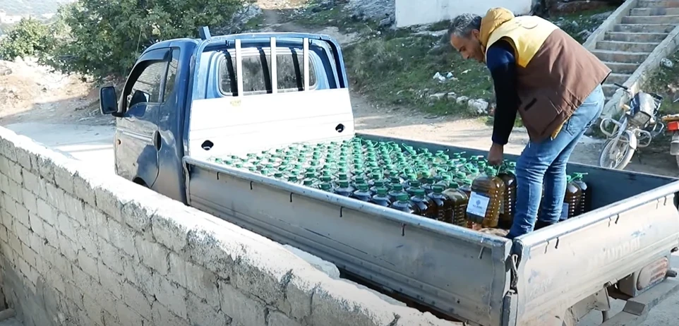 الشرائح المستفيدة من النازحين والمقيمين من مشروع طريق الحرير في دعم مزارعي الزيتون في منطقة حارم