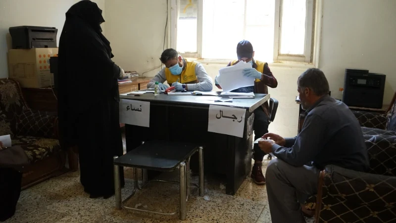 توزيع القسائم الغذائية في مدينة ترمانين