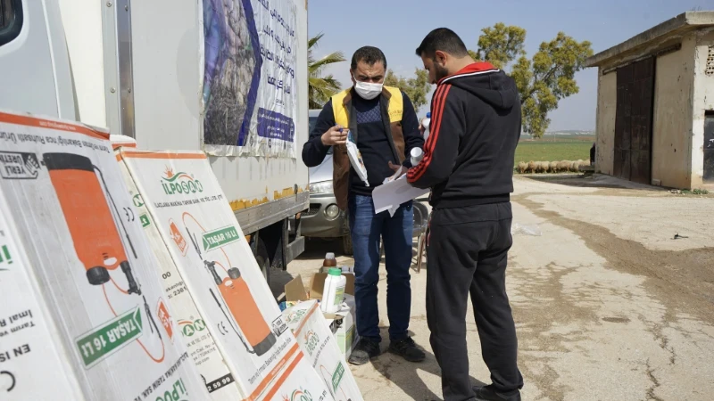 البدء بتوزيع الأسمدة والمدخلات الزراعية ومضخات المبيدات على المستفيدين في مشروع #منظمة_طريق_الحريرفي دعم #زارعة_البطاطا في ريفي حلب وإدلب